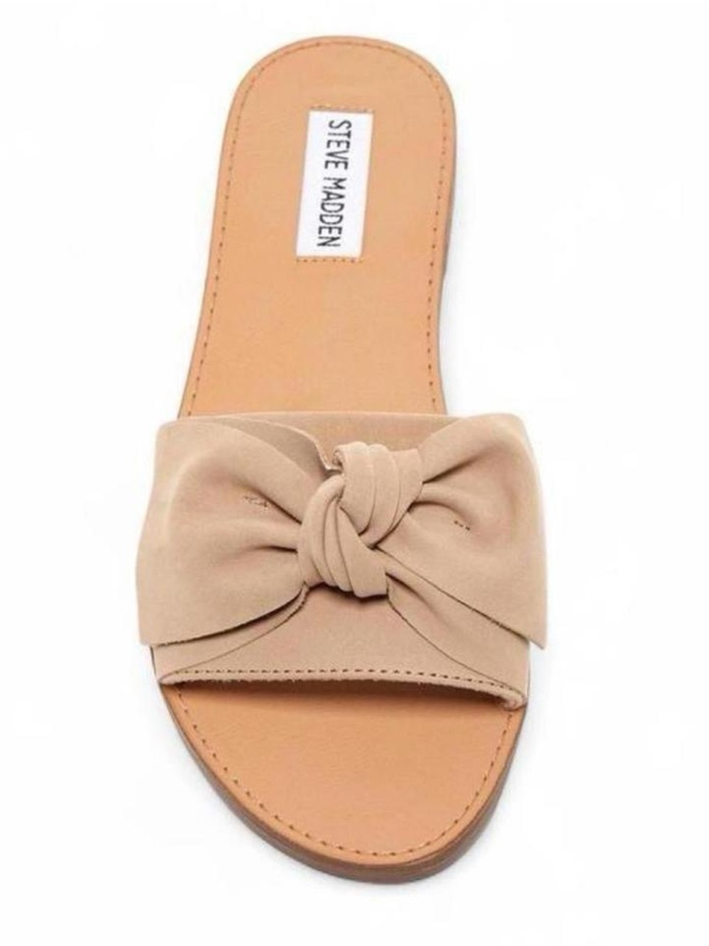 Steve Madden Diora Flat Leather Bow Sandal Natural